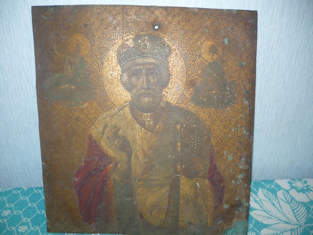 Двухсторонняя икона на медной пластине