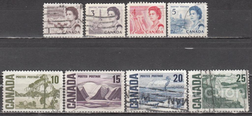 Канада 1967 Елизавета II живопись природа Mi398,400,401D,402,404-407