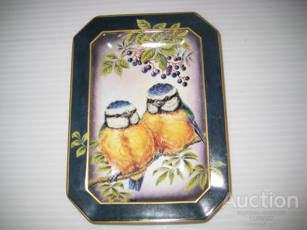 Фарфоровое панно.Картина.Птички. Птицы.Синица. Синицы.
