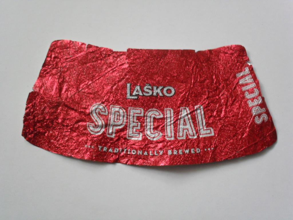 Этикетка фольга от пива Lasko Special