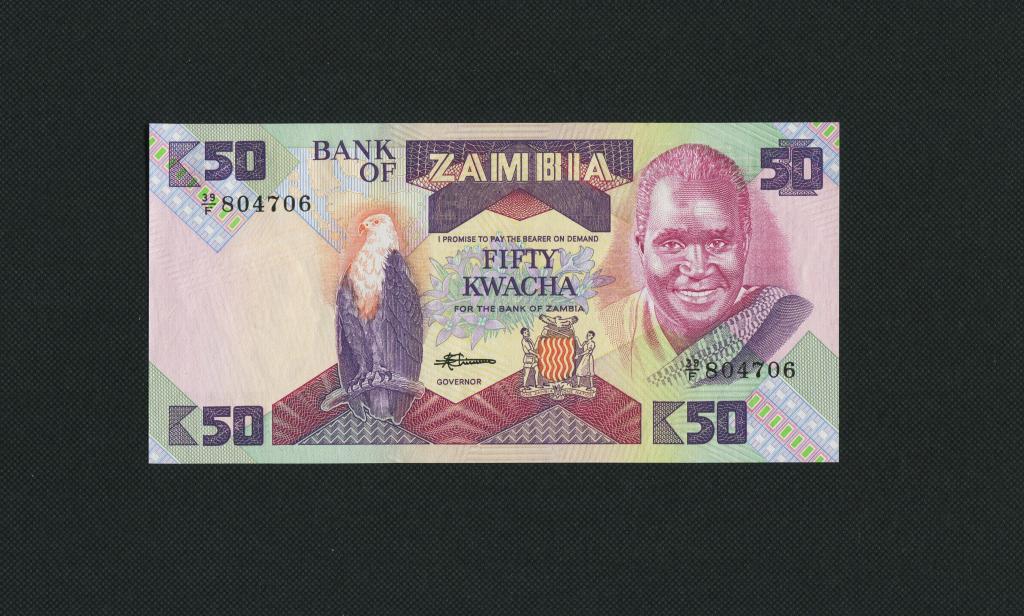 50 квача. выпуск 1986-1988 г. Замбия. UNC. # 1854.