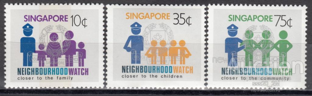 Сингапур 1983 полицейский мониторинг Mi426-428 MNH