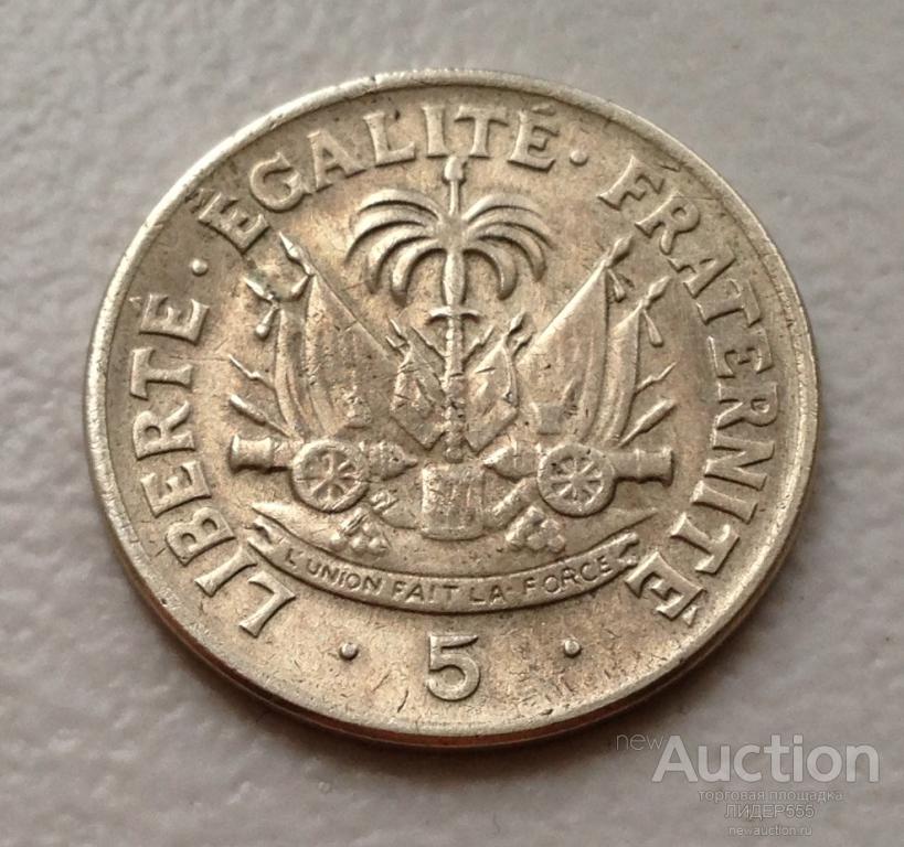 5 ЦЕНТОВ ГАИТИ 1958 ГОД ДЮВАЛЬЕ