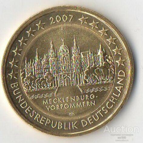 Германия 2 евро 2007 Мекленбург двор A позолота