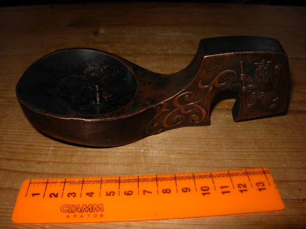 Подсвечник старинный металл в виде ковша ковшика братины