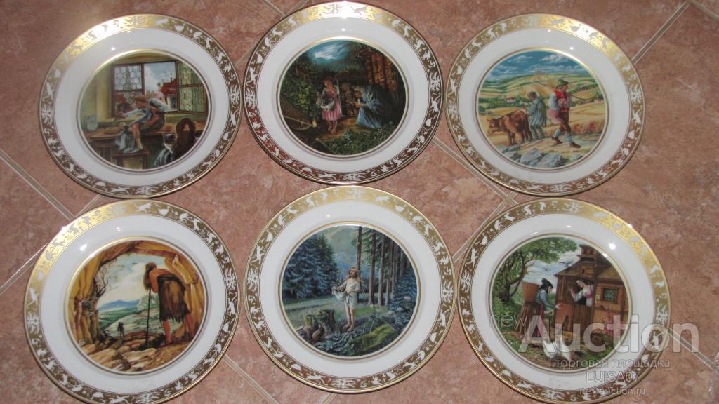 Тарелка настенная.Из серии. Сказка.Сказки. Германия.Цена за одну.