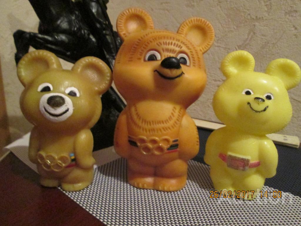Игрушки СССР. Олимпийский мишка 3 штуки