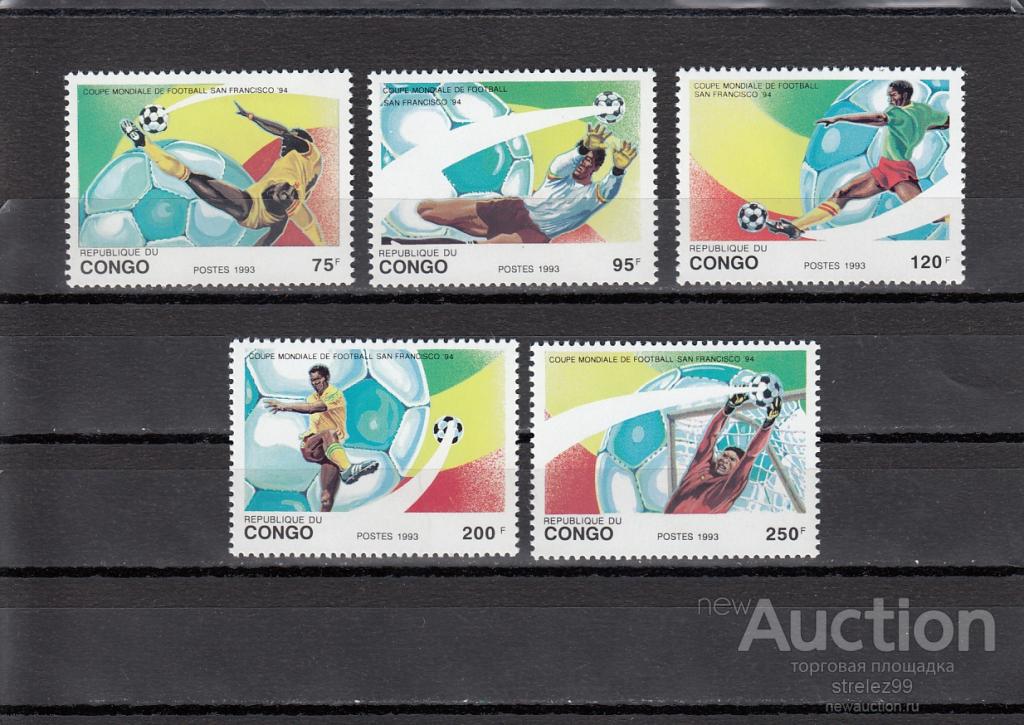 CONGO  КОНГО  Спорт Футбол Сан Франциско 94 Серия 1993  Сост**