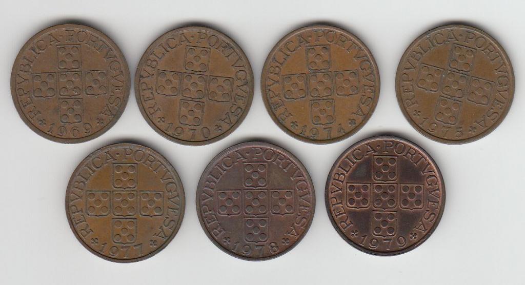 Португалия 50 сентаво 1969, 1970, 1974, 1975, 1977, 1978, 1979  - 7 штук
