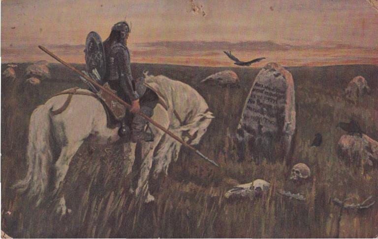 Почтовая карточка Васнецов. Витязь на распутье