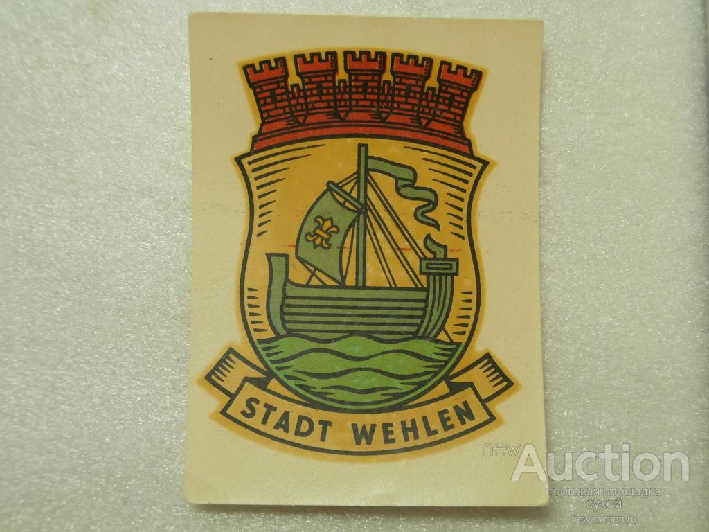ПЕРЕВОДНАЯ КАРТИНКА ГДР DDR 1972 STADT WEHLEN Abziehbild Schiebebild