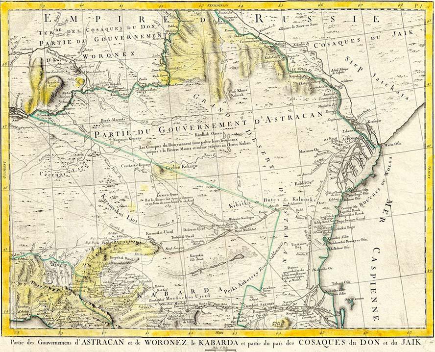 Карта астраханской губернии 1876 года