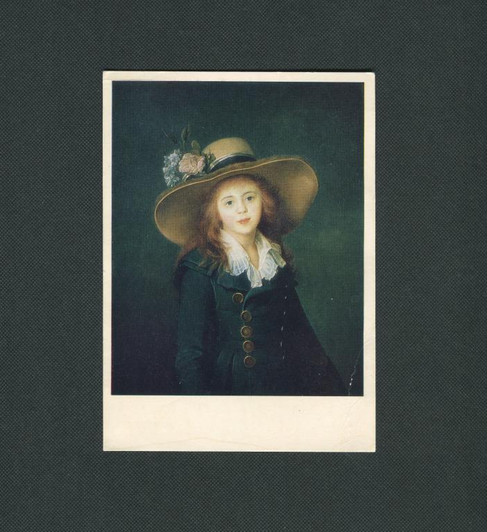 Открытка. Ж.Л. Вуаль. Эрмитаж. Портрет Строгановой в детстве. 1985. #2104.