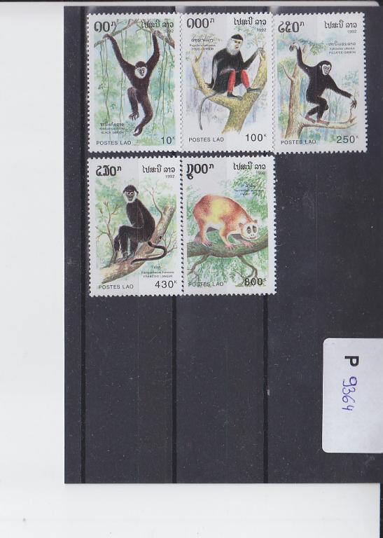 Лаос,1992,Ми-1337-41**Фауна:обезьянки