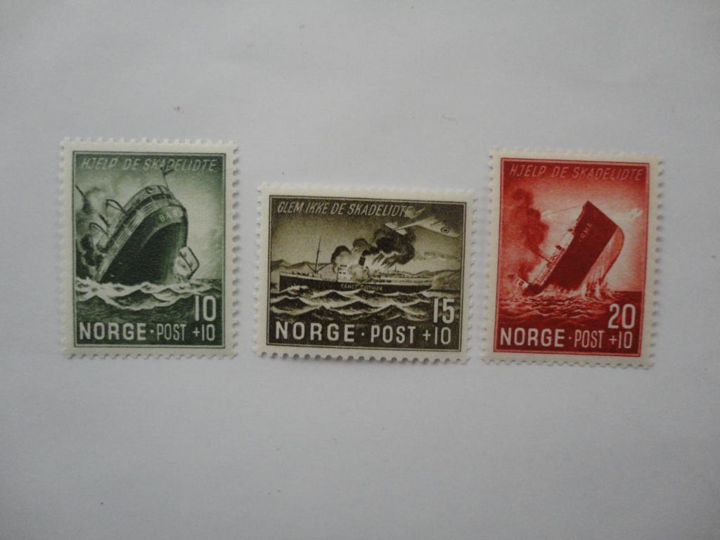 НОРВЕГИЯ 1944г."ТОНУЩИЕ КОРАБЛИ " СОСТОЯНИЕ**