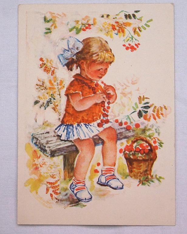 Открытка  Девочка   "Модница"    "СОВЕТСКИЙ ХУДОЖНИК"  1965 г.   СССР