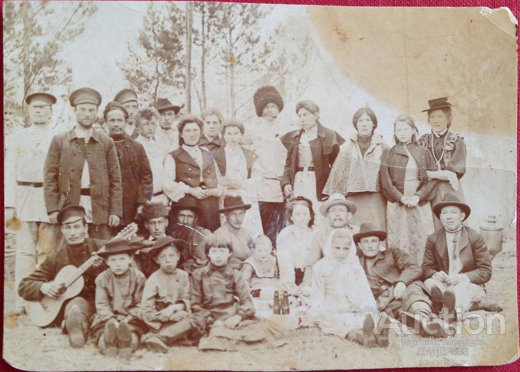 САМОВАР ГИТАРА ПИКНИК 1906 год РЕДКАЯ ФОТОГРАФИЯ!