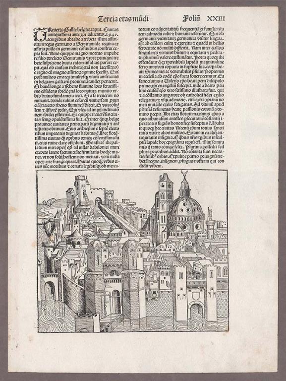 Сирия, Дамаск. Нюрнбергская хроника [лист из инкунабулы 1493 года].