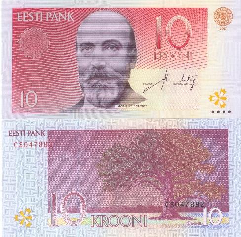 Эстония 10 крон 2007 P86b CX пресс unc
