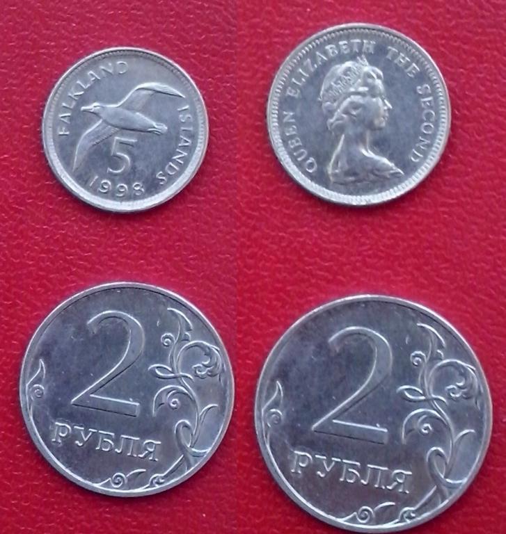 Британские Фолкленды. Альбатрос  - 5 пенсов, никель, 1998