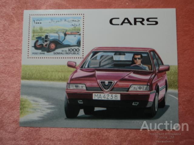 Марки.Сомали.1998 г.ФВ.Блок.Ретро-автомобили.Альфа-ромео.MNH**
