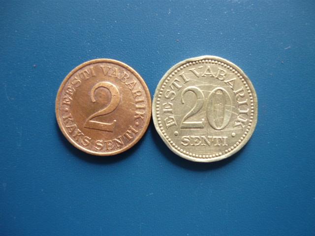 Эстония.Набор 2 монеты. 1934-1935 г.