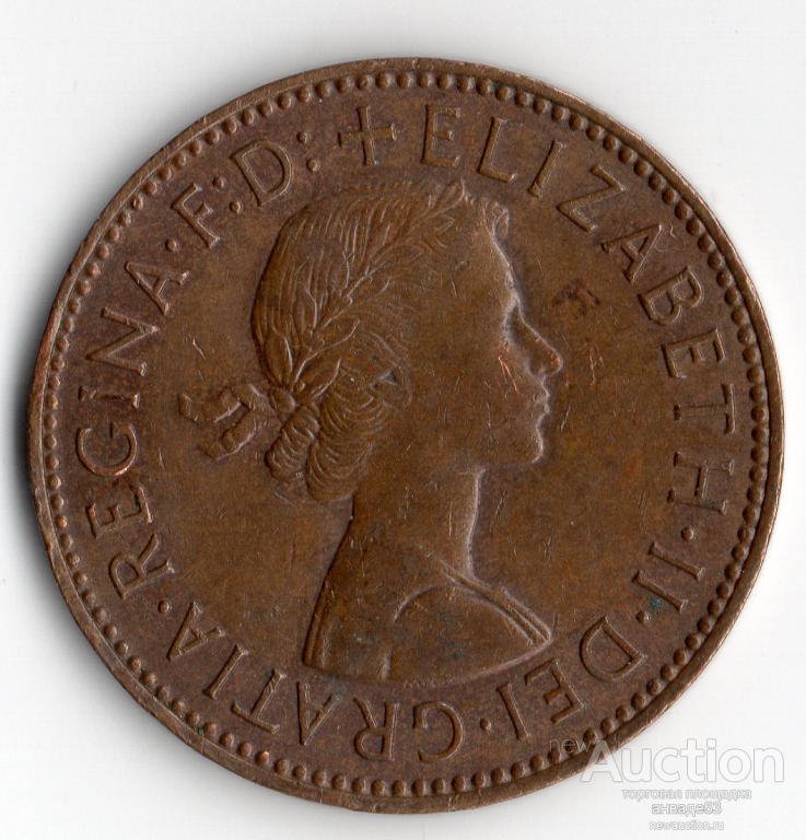 Великобритания  1/2 пенни (Елизавета II) 1966г.