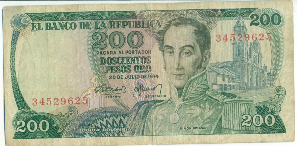 Колумбия 200 песо 1974г. №417