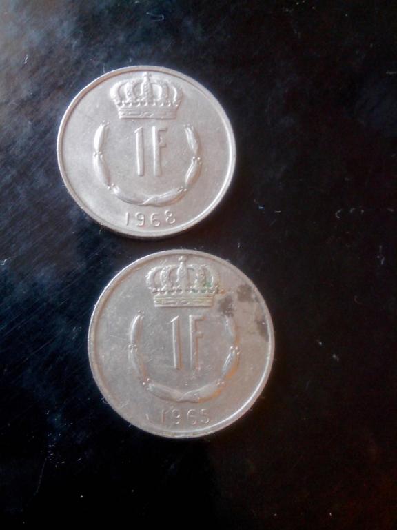 1 франк 1968 и 1965 года Люксембург
