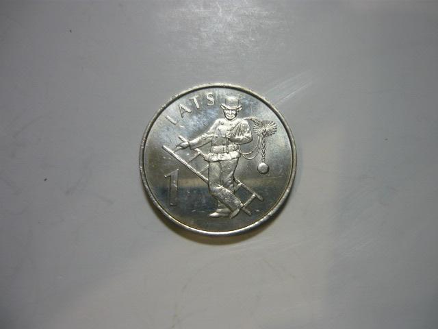 Латвия. 1 лат Трубочист 2008 UNC
