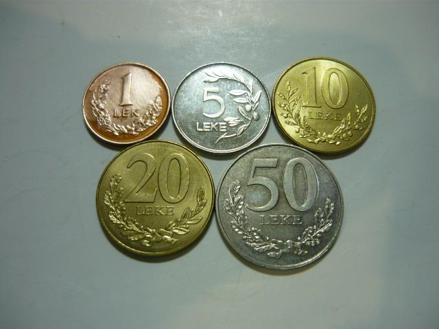 Албания. Набор монет 5 шт. UNC 1996-2000 г