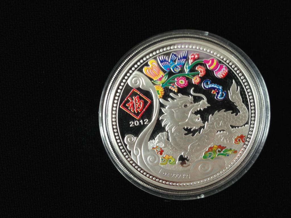 Монета серебро Конго (Африка) 240 Francs Дракон 2012 года
