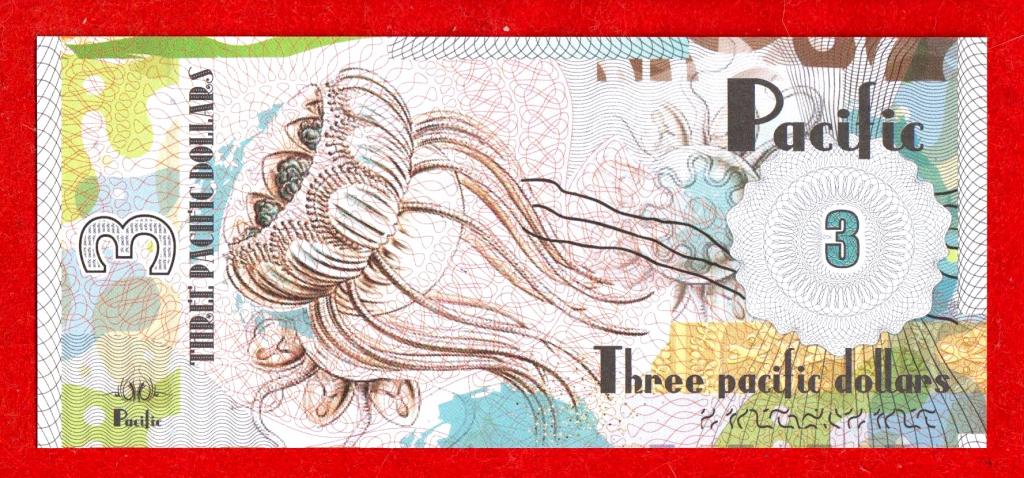 Тихий океан (серия МЕДУЗЫ), 3 доллара, 2016, UNC