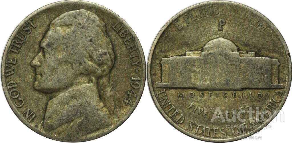 АР США 5 центов 1944 P (арт 4589)
