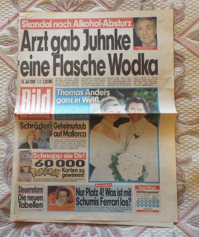 Modern Talking Thomas Anders из немецкого журнала (газеты)