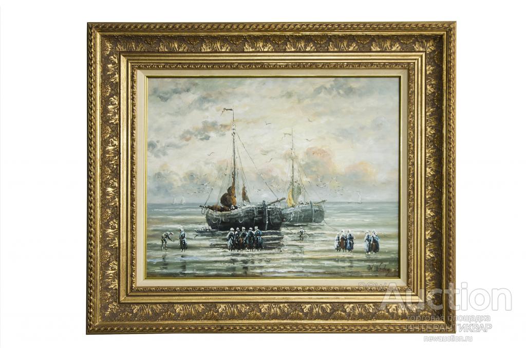 Картина H. Vades «На берегу». 13ПК0243