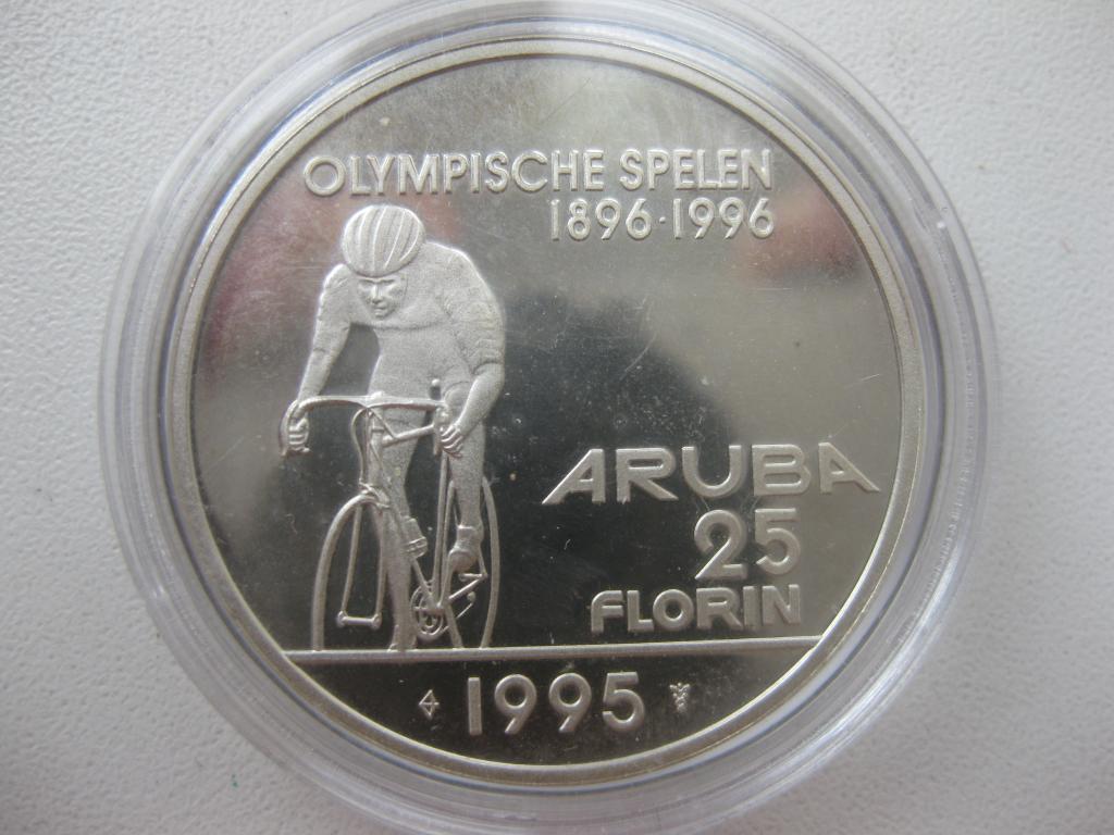 Аруба 25 флорин 1995 год,серебро.Олимпиада.