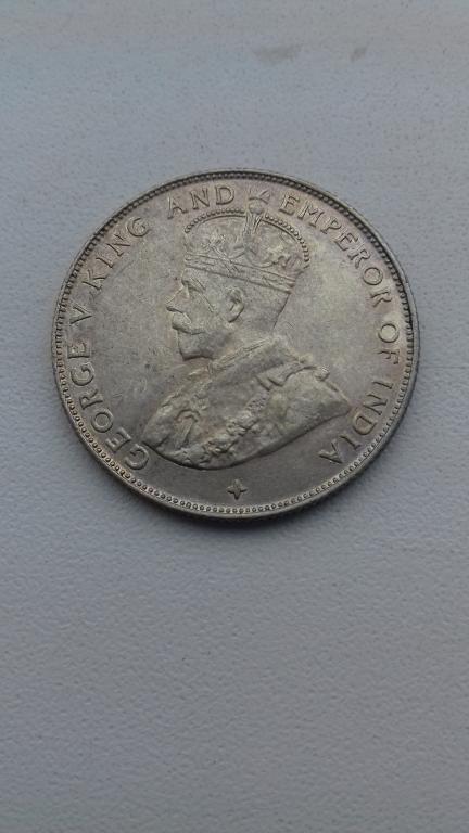 50 центов(полдоллара) 1920 год,Стрейтс Сеттлментс,XF-AU,патина