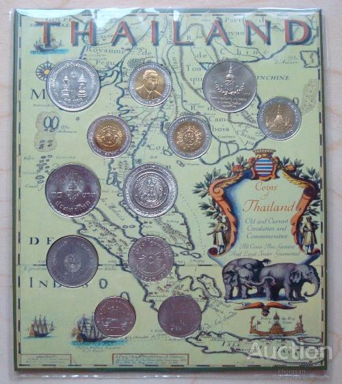 Тайланд KINGDOM OF THAILAND набор 12 монет Альбом Буклет Планшет КОЛЛЕКЦИОННОЕ СОСТОЯНИЕ !!!