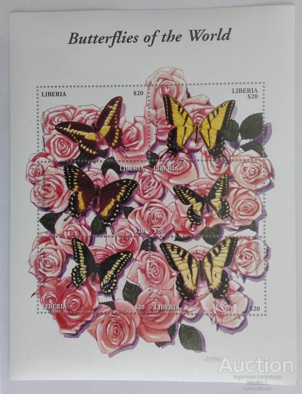 Либерия 2001 Mi.Klb.4135-40.(Бабочки мира)