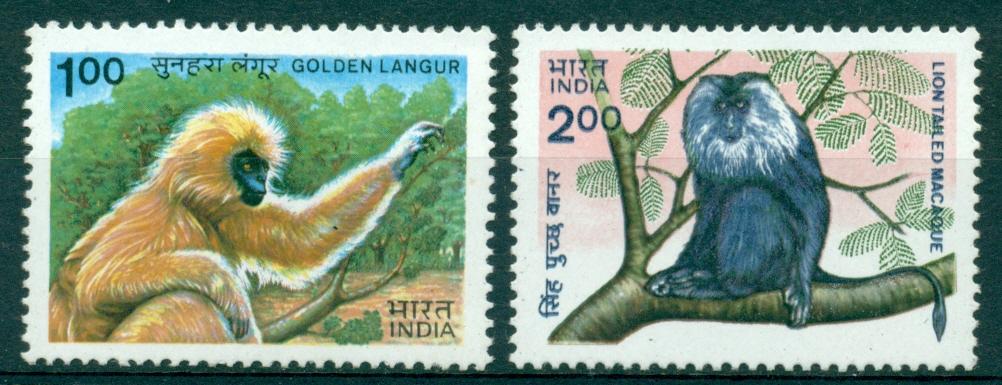 India Индия 1983 фауна приматы обезьяны млекопитающие ** (2) полная