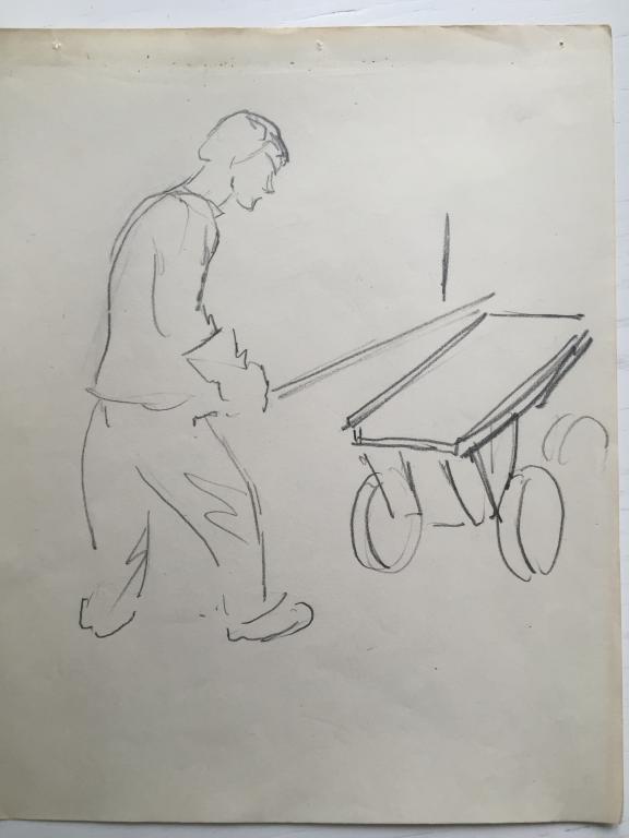 Трошин Н.С. (1897-1990)   "Рабочий возле тележки" (начало 1930х)