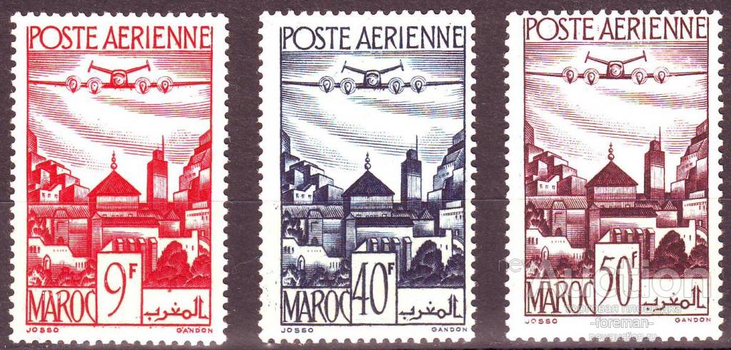 Марокко (Франц.) Mi № 268-270 из серии 1947г (MNH)