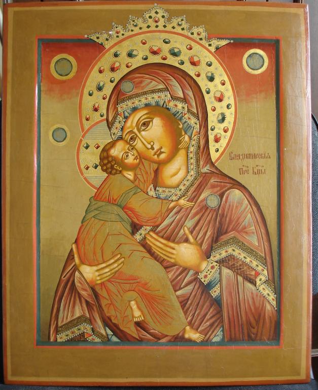 Икона Владимирская Богоматерь. 50х40.Ковчег, золото.