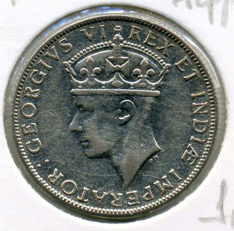 1 шиллинг - Восточная Африка - 1942 - серебро 250