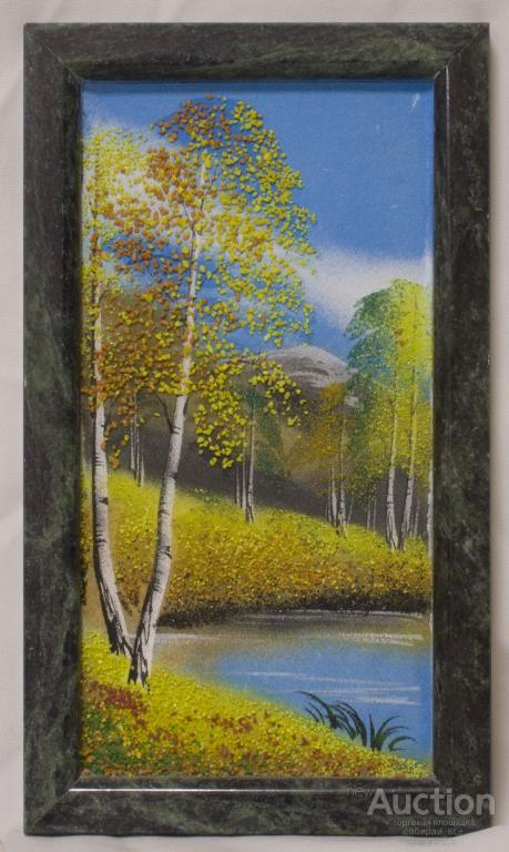 Панно "Осень", каменная крошка, 13,5х23,5 см