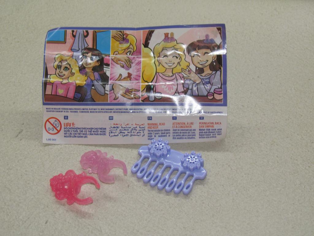 KINDER JOY SD511 Заколка гребешок для волос + кольца новый +вкладыш