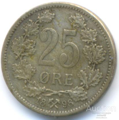 Норвегия 25 эре 1898 лот-2751
