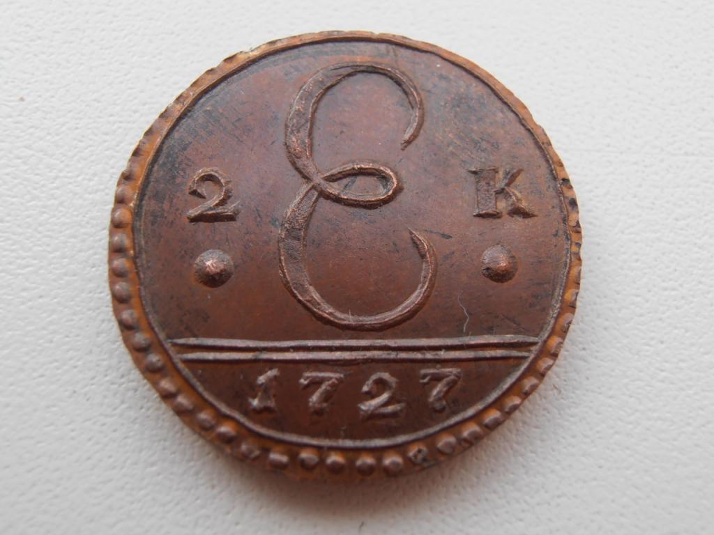 2 КОПЕЙКИ 1727 МОСКВА ЕКАТЕРИНА I ГУРТ СЕТЧАТЫЙ КОПИЯ МЕДЬ