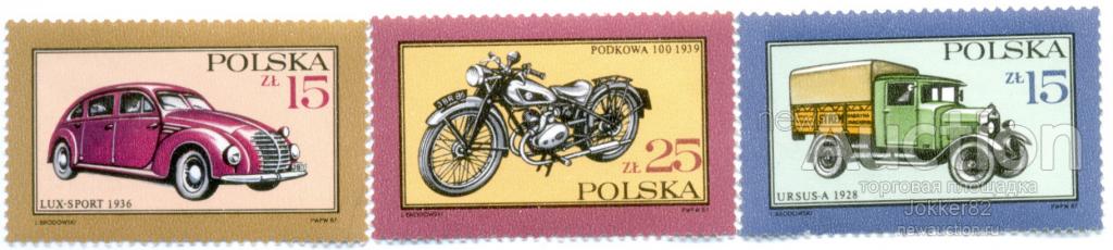 Польша 1987 Автомобили транспорт лот-1982